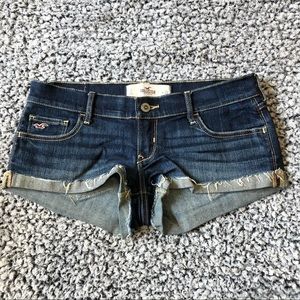 Hollister Low Rise Dark Wash Denim Shorts
